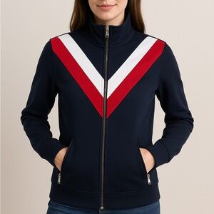 Tommy Hilfiger Iconic Red White Blue Zip Up, Medium